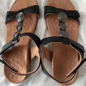 Vionic Black Sandals with Silver Details-NWOT
